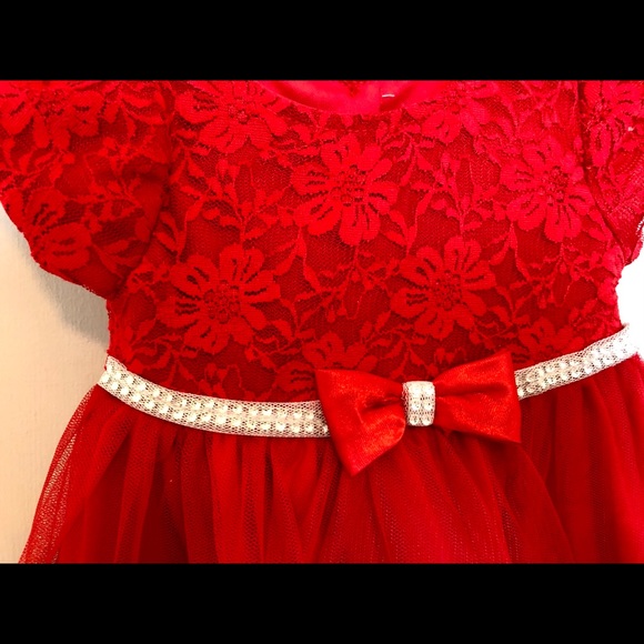 New w/tags Red dress & black sparkle leggings 12m - Picture 2 of 4